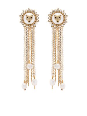 Roberto Cavalli tiger-detailed drop earrings - Gold