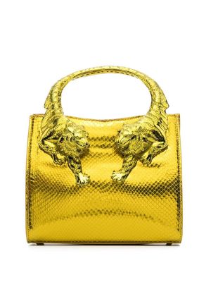 Roberto Cavalli tiger-detailed tote bag - Yellow
