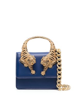 Roberto Cavalli tiger-handle shoulder bag - Blue