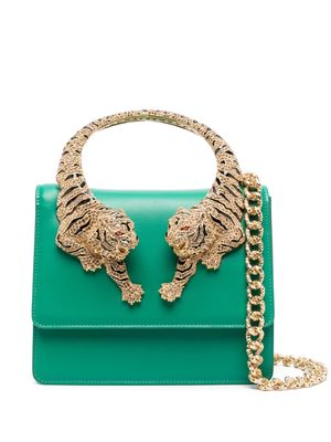 Roberto Cavalli tiger-handle shoulder bag - Green