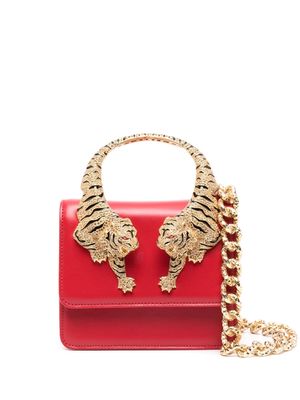 Roberto Cavalli tiger-handle shoulder bag - Red