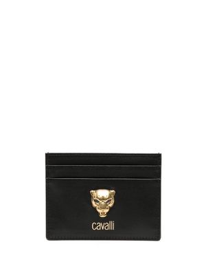 Roberto Cavalli Tiger Head leather cardholder - Black