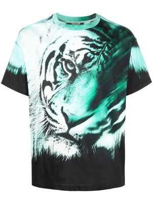 Roberto Cavalli tiger-print cotton T-shirt - Green