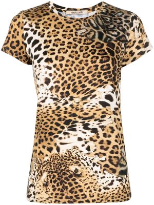 Roberto Cavalli tiger-print short-sleeve T-shirt - Neutrals