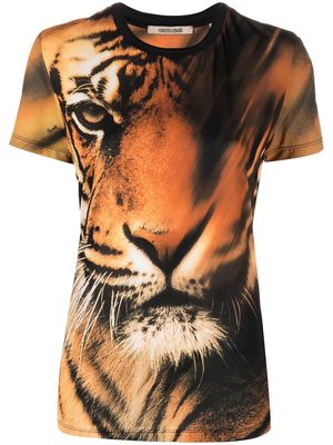 Roberto Cavalli tiger-print short-sleeved T-shirt - Brown