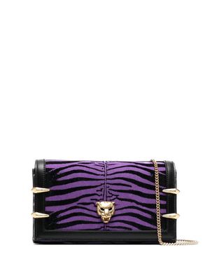 Roberto Cavalli tiger-print shoulder bag - Purple