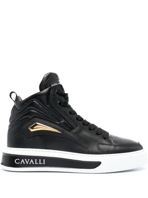 Roberto Cavalli Tiger Tooth chunky hi-top sneakers - Black