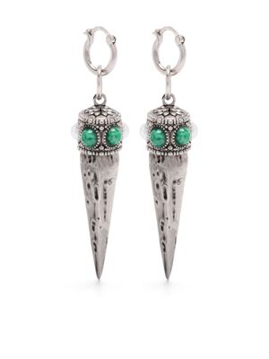 Roberto Cavalli Tiger Tooth embellished earrings - Silver
