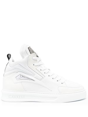 Roberto Cavalli tooth plaque high-top sneakers - White