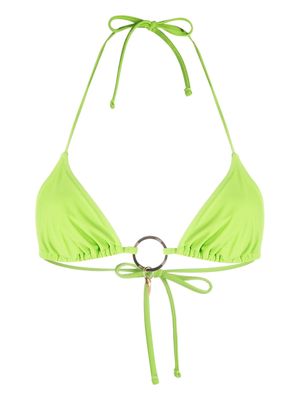 Roberto Cavalli triangle-cup bikini top - Green