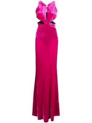 Roberto Cavalli velvet cut-out dress - Pink