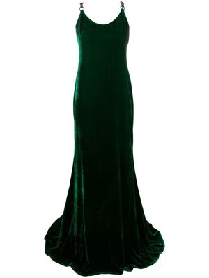 Roberto Cavalli velvet long-length dress - Green
