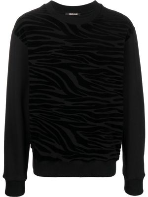 Roberto Cavalli zebra-devoré cotton sweatshirt - 05051
