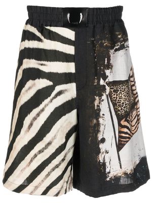 Roberto Cavalli zebra-print bermuda shorts - Black