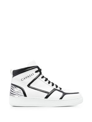 Roberto Cavalli zebra-print high-top sneakers - White