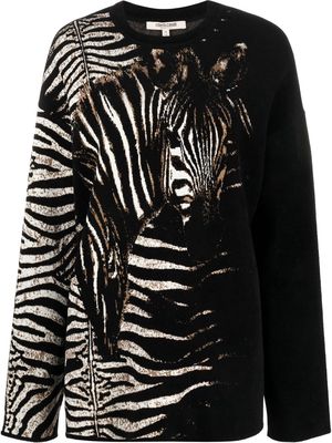 Roberto Cavalli zebra-print jumper - Black