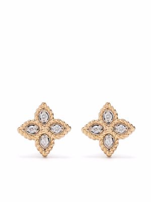 Roberto Coin 18kt rose gold Princess Flower diamond earrings - Pink