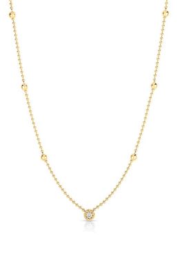 Roberto Coin Diamond & Bead Station Necklace in Yellow Gold