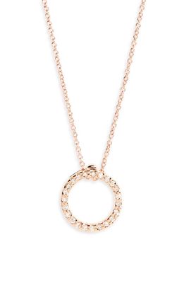 Roberto Coin Diamond Circle Pendant Necklace in Rose Gold 