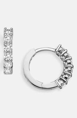 Roberto Coin Diamond Huggie Hoop Earrings in White