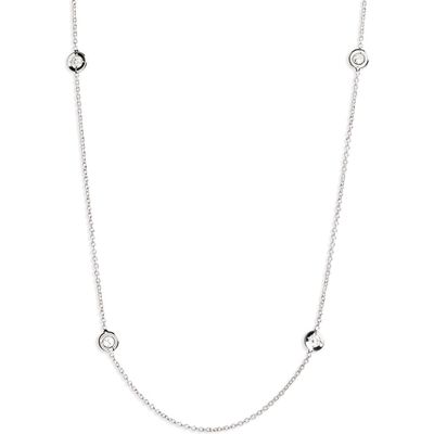 Roberto Coin Diamond Seven Station Necklace in Sterling Silver 