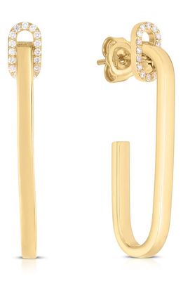 Roberto Coin Link Drop Earrings in Yellow Gold