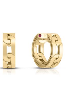 Roberto Coin Navarra Oro Classic Link Hoop Earrings in Yellow Gold