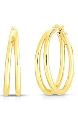 Roberto Coin Oro Classic Double Hoop Earrings in 18Kyg