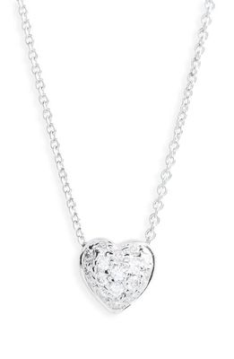 Roberto Coin Pavé Heart Pendant Necklace in White