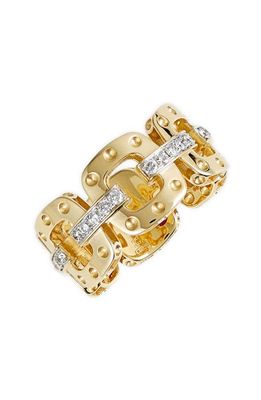 Roberto Coin 'Pois Moi' Diamond Cigar Band Ring in Yellow Gold