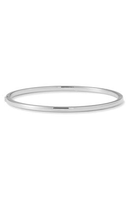 Roberto Coin Thin 18k Gold Oval Bangle in White Gold