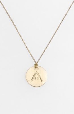 Roberto Coin 'Tiny Treasures' Diamond Initial Disc Pendant Necklace