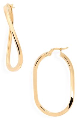 Roberto Coin Twisted Gold Hoop Earrings in Yg