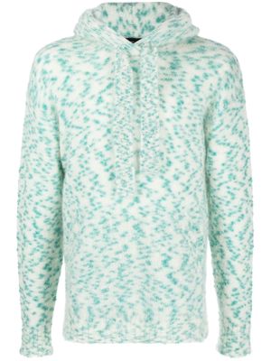 Roberto Collina abstract-print knitted hoodie - Neutrals
