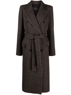 Roberto Collina belted double-breasted maxi coat - Brown