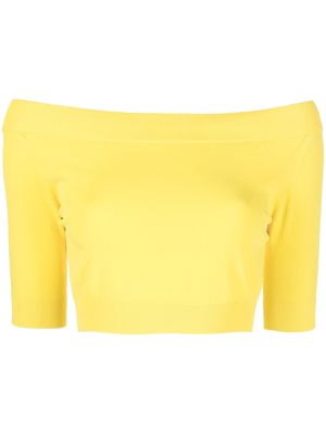 Roberto Collina boat-neck cropped top - Yellow