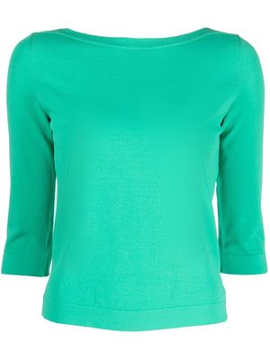 Roberto Collina boat-neck knitted top - Green