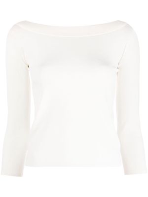 Roberto Collina boat-neck knitted top - White