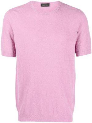 Roberto Collina bouclé-knit short-sleeved jumper - Pink