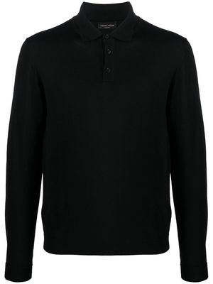 Roberto Collina button-fastening merino polo shirt - Black