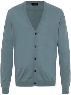 Roberto Collina button-up fine-knit cardigan - Blue