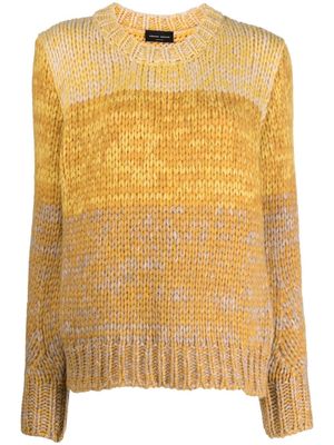 ROBERTO COLLINA colour-block chunky-knit jumper - Yellow