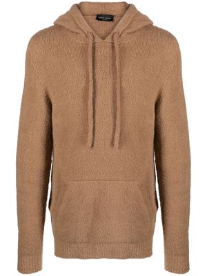 Roberto Collina cotton-blend drawstring hoodie - Brown