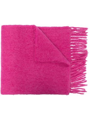 Roberto Collina fine-knit fringed scarf - Pink