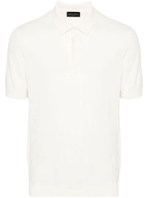 Roberto Collina fine-knit polo shirt - White