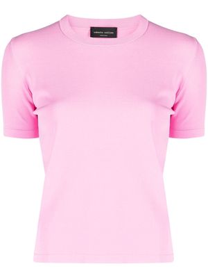Roberto Collina fine-knit short-sleeved T-shirt - Pink