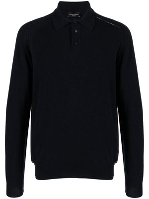 Roberto Collina fine-knit wool-blend polo shirt - Blue