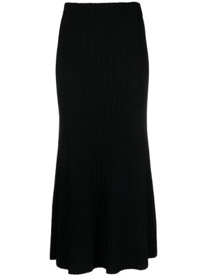 Roberto Collina flared knitted maxi skirt - Black