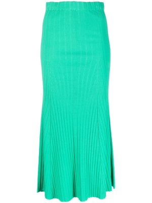 Roberto Collina flared knitted maxi skirt - Green