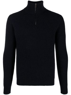 Roberto Collina half-zip ribbed-knit jumper - Blue
